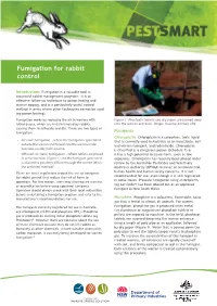 Fumigation for Rabbit Control