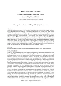 Historical Document Processing