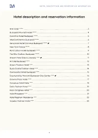 Hotel Description and Reservation Information