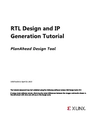 RTL Design and IP Generation Tutorial