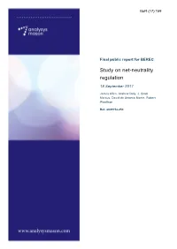Study on Net-Neutrality Regulation