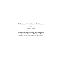 The Influence of 1 Corinthians on the Acts of Paul