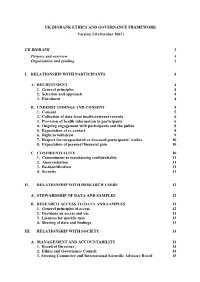 UK BIOBANK ETHICS and GOVERNANCE FRAMEWORK Version 3.0 (October 2007)