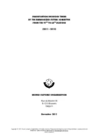Classification Decisions Taken by the Harmonized System Committee from the 47Th to 60Th Sessions (2011