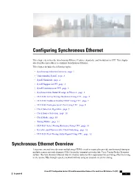 Configuring Synchronous Ethernet