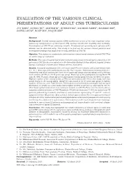 Evaluation of the Various Clinical Presentations Of