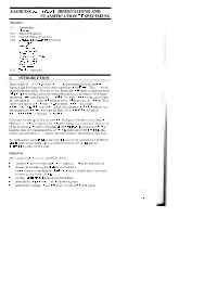Exercise 31 Aves I: Obsewations and Classification of Specimens