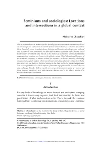 Feminisms and Sociologies: Locations and Intersections in a Global Context