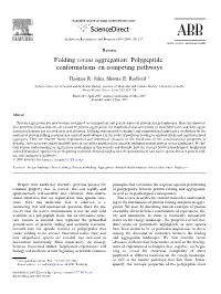 Folding Versus Aggregation: Polypeptide Conformations on Competing Pathways