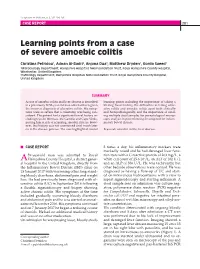 Learning Points from a Case of Severe Amoebic Colitis