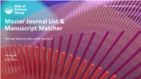 Master Journal List & Manuscript Matcher