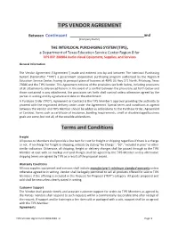 TIPS VENDOR AGREEMENT Terms and Conditions