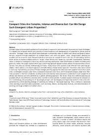 Compact Cities Are Complex, Intense and Diverse But: Can We Design