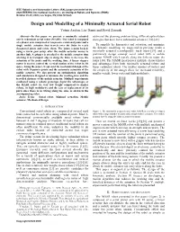 Design and Modelling of a Minimally Actuated Serial Robot Yotam Ayalon, Lior Damti and David Zarrouk