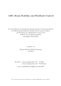 LHC Beam Stability and Feedback Control