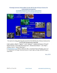 Planning Concrete Deliverables for the UN Decade of Ocean Science