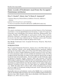 Some Records of Freshwater Snail from the Occupied Palestinian Territories