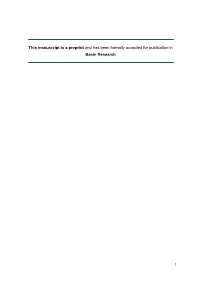 This Manuscript Is a Preprint and Has Been Formally Accepted for Publication in Basin Research