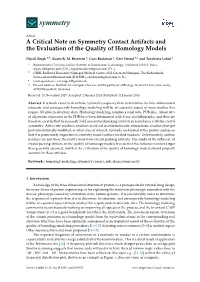 A Critical Note on Symmetry Contact Artifacts and the Evaluation of the Quality of Homology Models