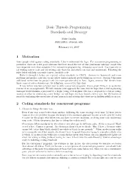 Basic Threads Programming: Standards and Strategy