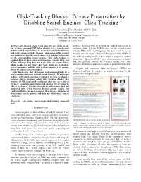 Click-Tracking Blocker: Privacy Preservation by Disabling Search Engines’ Click-Tracking