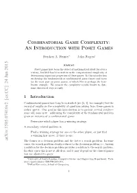 Combinatorial Game Complexity: an Introduction with Poset Games