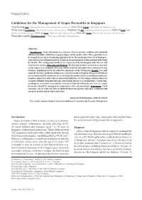 Guidelines for the Management of Atopic Dermatitis in Singapore