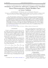 Oxidation of Cyclohexene with H2O2 Catalyzed by Vanadium Based Polyoxometalates Doped Modiﬁed Clays As Green Catalysts S