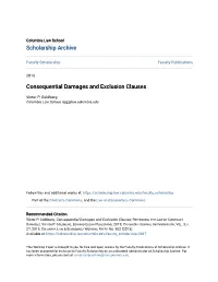 Consequential Damages and Exclusion Clauses