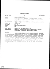 Development and Trial of Techniques for Teaching Contemporary Music To