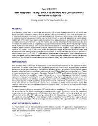 Item Response Theory: What It Is and How You Can Use the IRT Procedure to Apply It