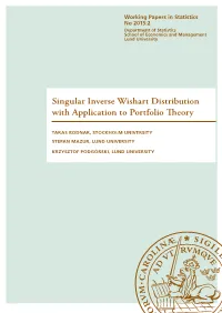 Singular Inverse Wishart Distribution with Application to Portfolio Theory