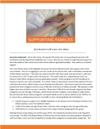 SUPPORTINGFAMILIES.ORG Summary Statement: Across The
