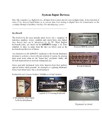 System Input Devices