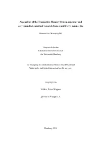 An Analysis of the Transactive Memory System Construct and Corresponding Empirical Research from a Multi-Level Perspective