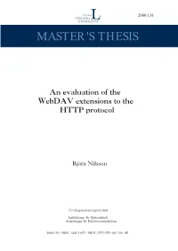 An Evaluation of the Webdav Extensions to the HTTP Protocol