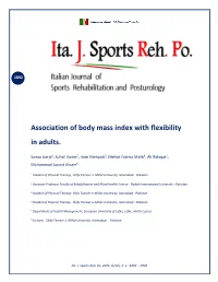 Association of Body Mass Index with Flexibility in Adults