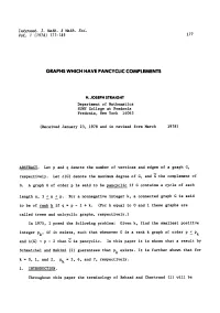 Graphs Which Have Pancyclic Complements
