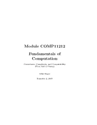 Module COMP11212 Fundamentals of Computation