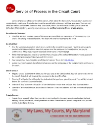 Service of Process in the Circuit Court