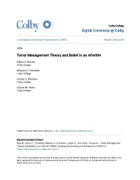 Terror Management Theory and Belief in an Afterlife