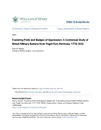 A Contextual Study of British Military Buttons from Paget Fort, Bermuda, 1778-1820
