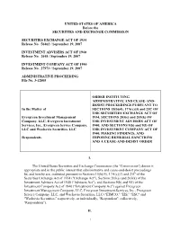 Administrative Proceedings: Evergreen Investment Management