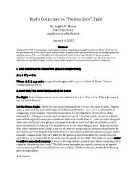 Beal's Conjecture Vs. "Positive Zero", Fight