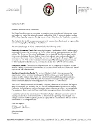 Complete SDSU University Budget