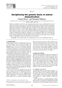 Deciphering the Genetic Basis of Animal Domestication