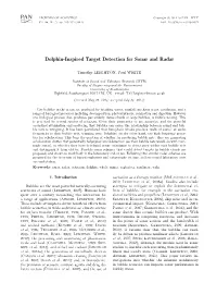 Dolphin-Inspired Target Detection for Sonar and Radar