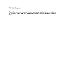 FOIA2062 Response Please Find Attached to This E-Mail an Excel Spreadsheet Detailing the Current Recipients of Mandatory Charity