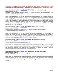 Indexes to Correspondence Relating to Aborigines and Torres Strait Islanders in the Records