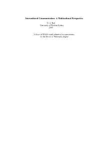 Intercultural Communication: a Multicultural Perspective